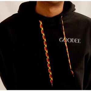 Goodee x Kotn Mens Hoodie Size L Black Relaxed 100% Cotton Urban Street Cali